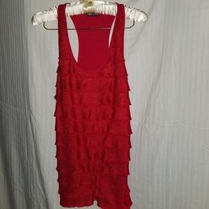 Wet Seal Red Ruffled Tank